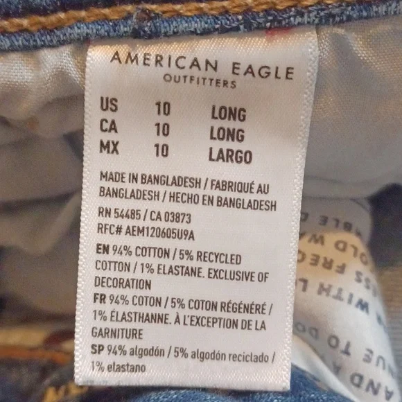American Eagle Stretch MOM JEAN Sz.10Long. L-29". R-11".W-29". EUC! - Picture 12 of 13